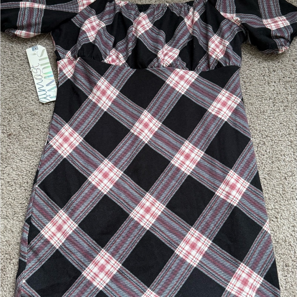 Almost Famous Stretchy Midi Pink & Black Dress XL NWT - Picture 6 of 6